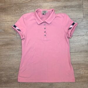 Burberry Pink Fitted Polo T-Shirt size L